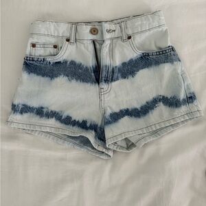 Zara Girls Tie Dye Stripe Denim Jean Shorts size 11-12